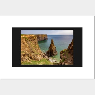 Cliffs between Barafundle Bay and Box Bay, Pembrokeshire Posters and Art